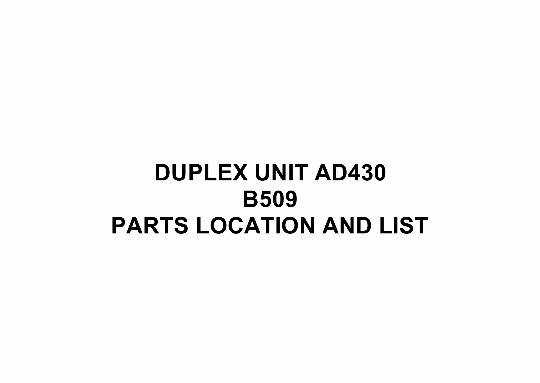 RICOH Options B509 DUPLEX-UNIT-AD430 Parts Catalog PDF download-1